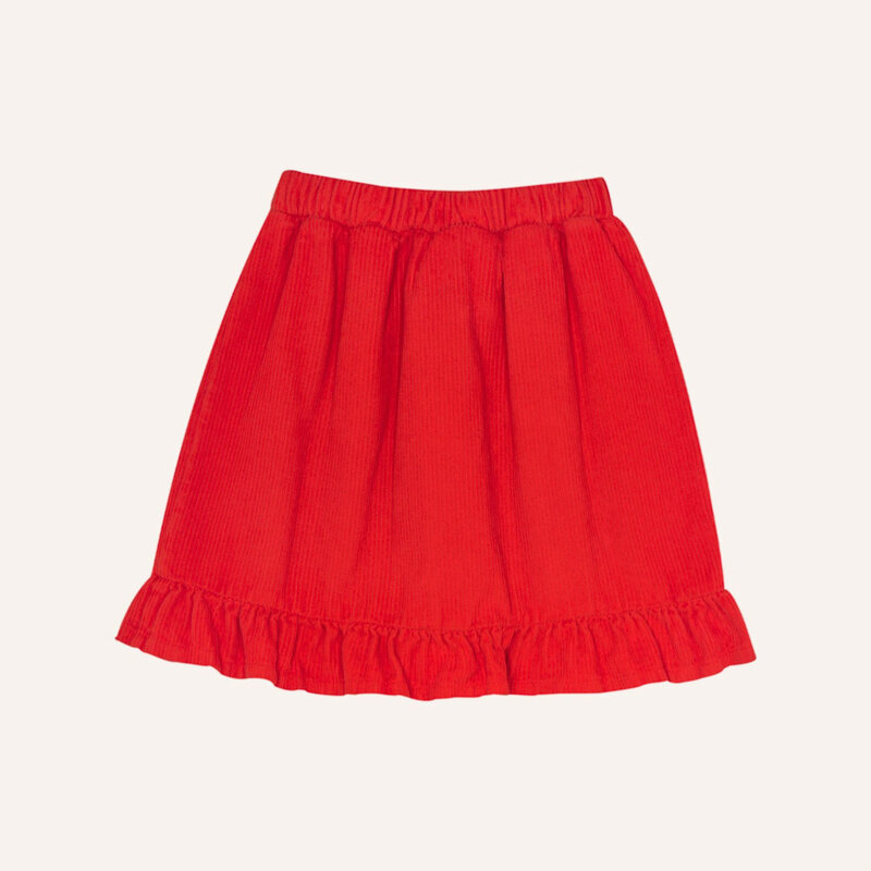 The Campamento Red Corduroy Skirt