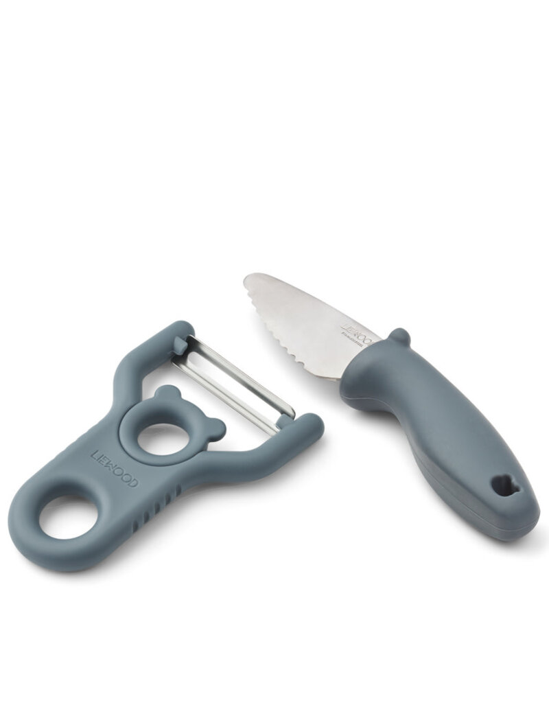 Liewood Pertense Peeler & Knife Set  Whale blue