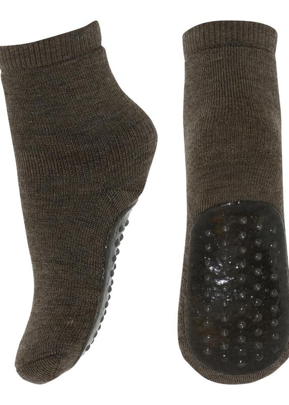 mp Denmark Wool socks - anti-slip 7951 Brown Melange