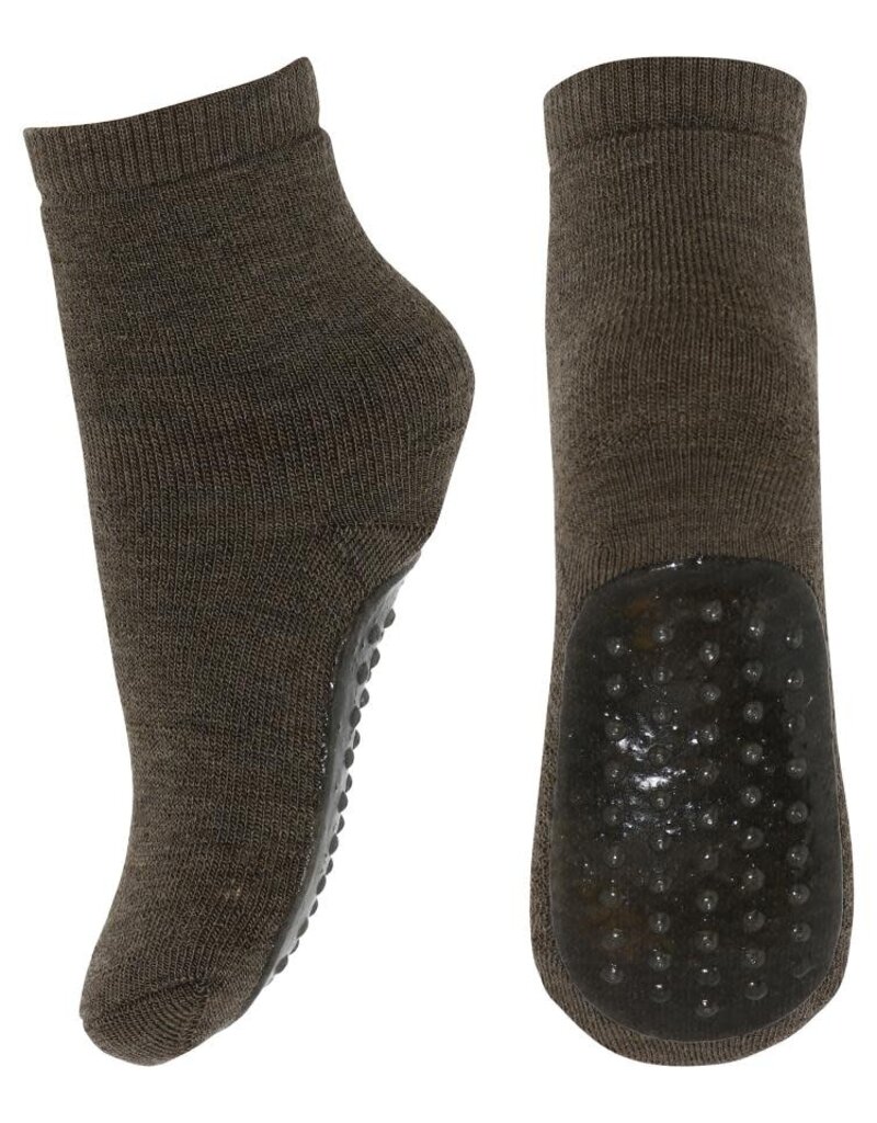 mp Denmark Wool socks - anti-slip 7951 Brown Melange
