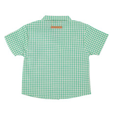 Piupiuchick hawaiian shirt | green  & ecru checkered ss26