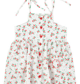 Piupiuchick short dress | ecru w/ red flowers allover ss26