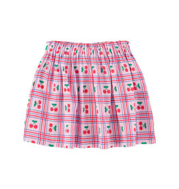Piupiuchick short skirt | lilac w/ cherries allover ss26