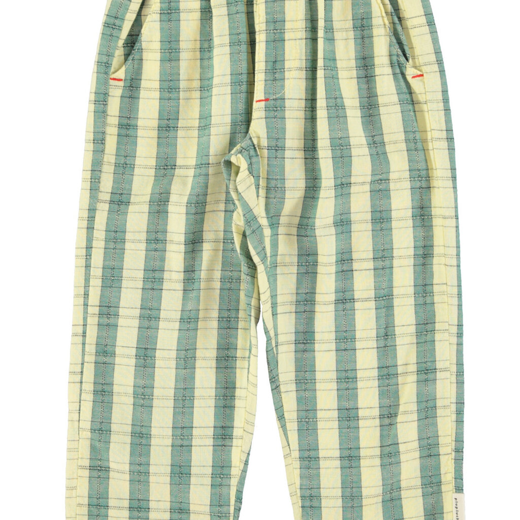 Piupiuchick unisex trousers | light yellow checkered ss26