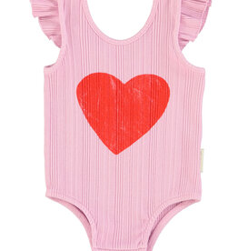 Piupiuchick sleeveless bodysuit | lilac w/ red heart print ss26