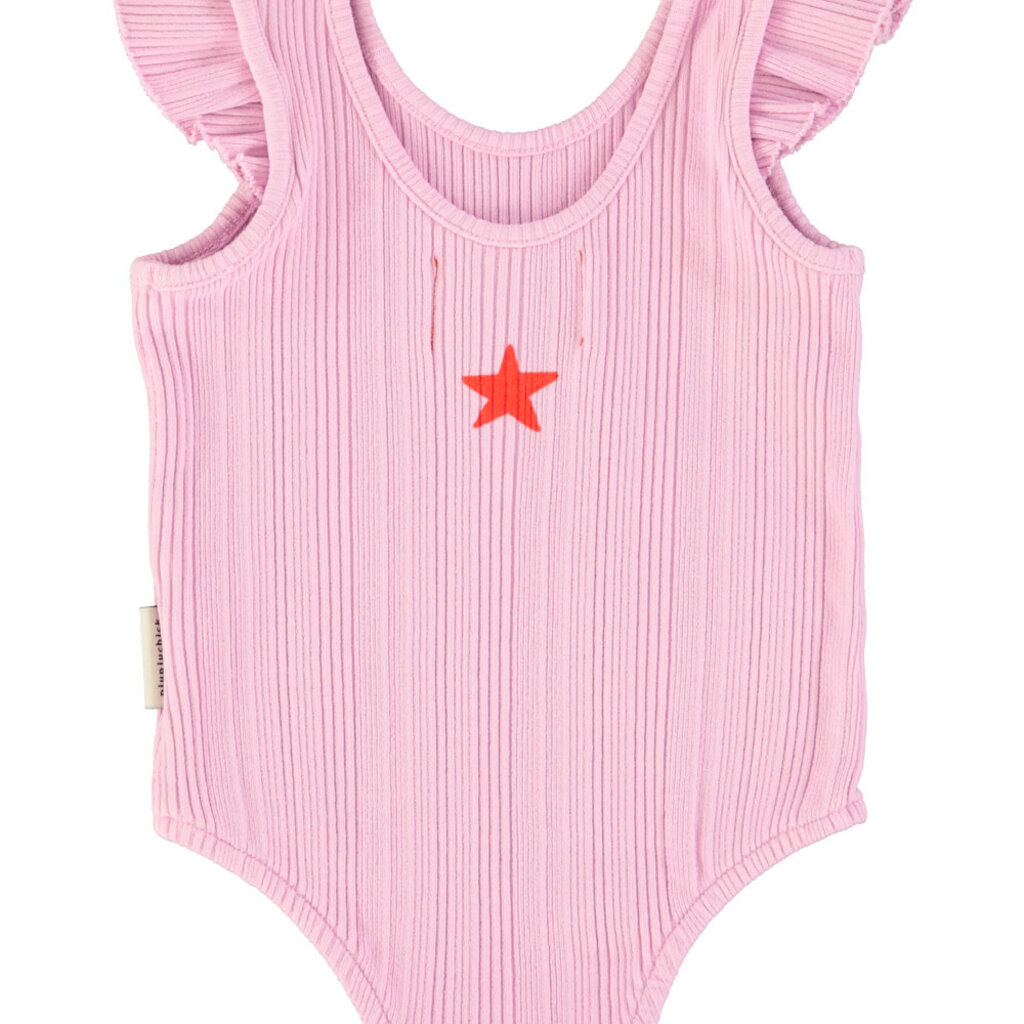 Piupiuchick sleeveless bodysuit | lilac w/ red heart print ss26