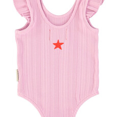 Piupiuchick sleeveless bodysuit | lilac w/ red heart print ss26