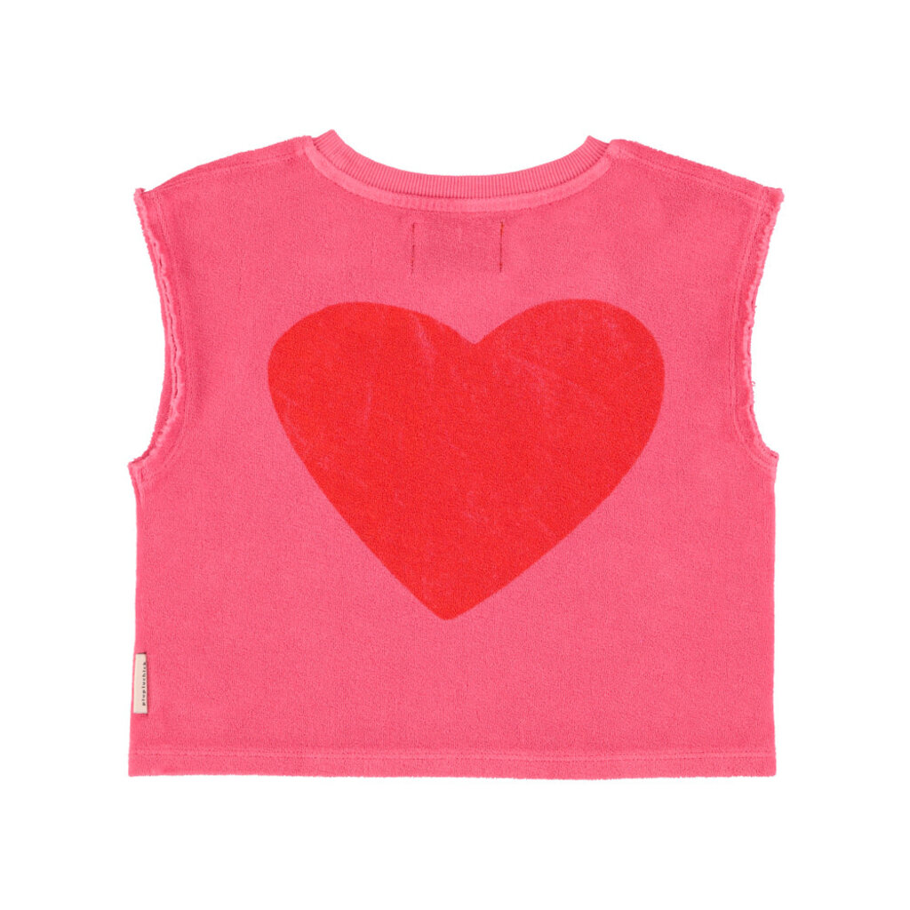Piupiuchick sleeveless top | pink  w/ "amour" print ss26