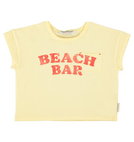 Piupiuchick t'shirt | light yellow w/ "beach bar" print ss26