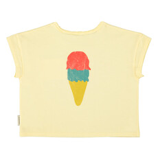 Piupiuchick t'shirt | light yellow w/ "beach bar" print ss26