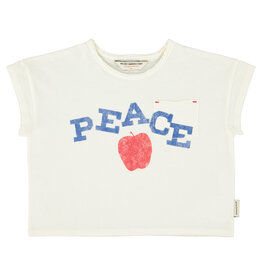Piupiuchick t'shirt |ecru w/ "peace" print ss26