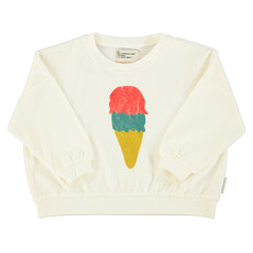 Piupiuchick sweatshirt | ecru w/ ice cream print ss26