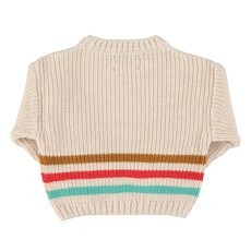 Piupiuchick knitted sweater | ecru w/ multicolor stripes ss26
