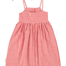 Piupiuchick long dress | red & ecru checkered ss26