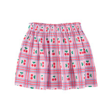 Piupiuchick short skirt | lilac w/ cherries allover ss26