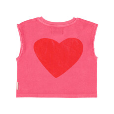 Piupiuchick sleeveless top | pink  w/ "amour" print ss26