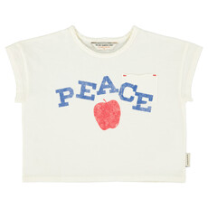 Piupiuchick t'shirt |ecru w/ "peace" print ss26