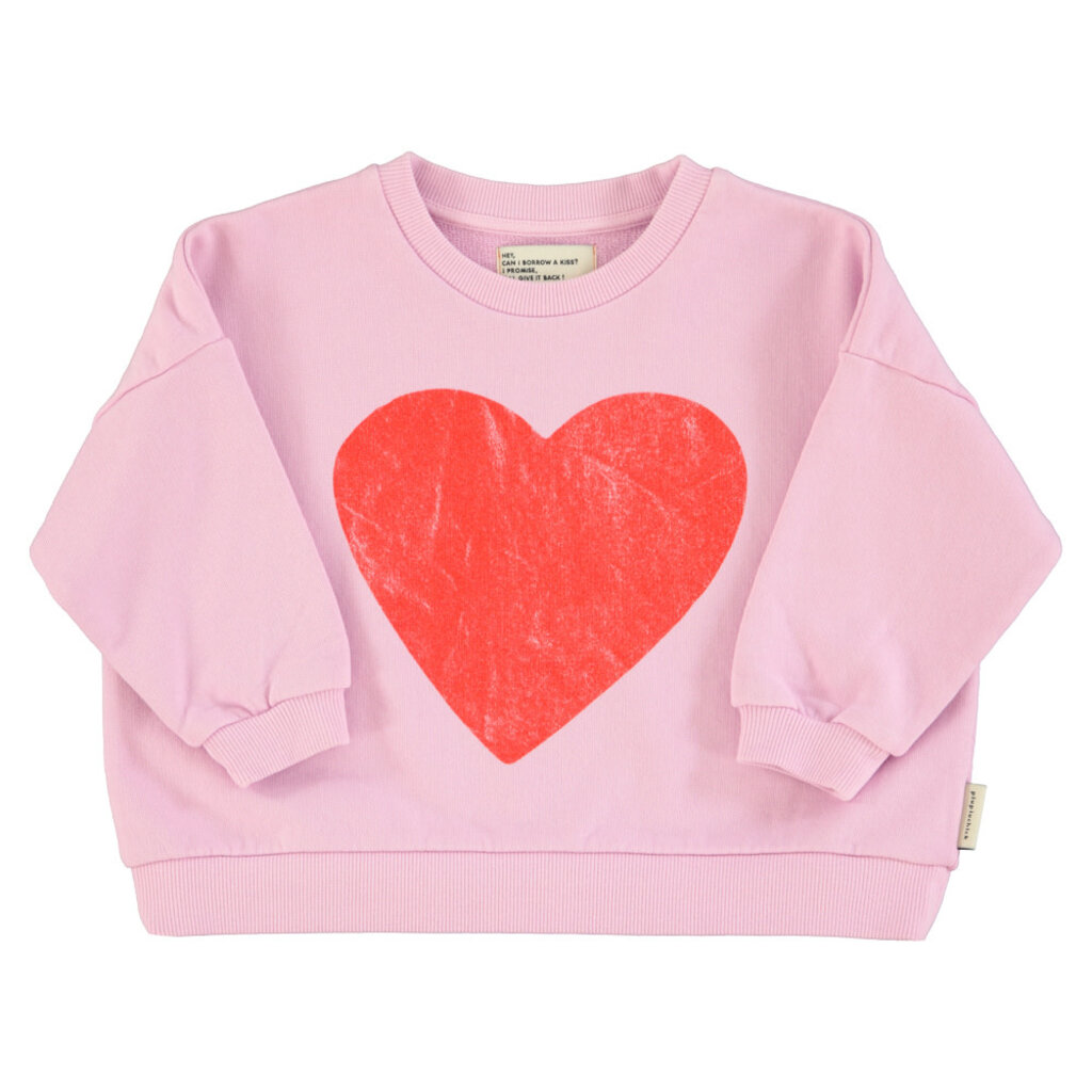 Piupiuchick sweatshirt | lilac w/ red heart print ss26
