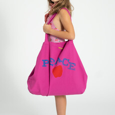 Piupiuchick XL bag | fuschia w/ "peace" print ss26