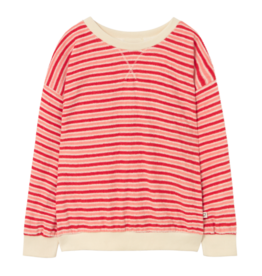 Cozmo Striped Terry Cloth Sweatshirt Pink Tomato-Striped Terry Cloth ss26