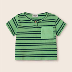 Cozmo Double Stripes Rib Baby T-Shirt Green-Double Stripes Rib ss26