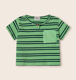 Cozmo Double Stripes Rib Baby T-Shirt Green-Double Stripes Rib ss26