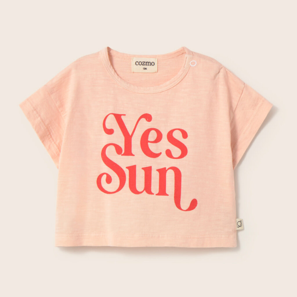 Cozmo Soft Slub Cotton Print Baby T-Shirt Sun Cloud Pink-Soft Slub Cotton ss26
