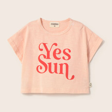 Cozmo Soft Slub Cotton Print Baby T-Shirt Sun Cloud Pink-Soft Slub Cotton ss26