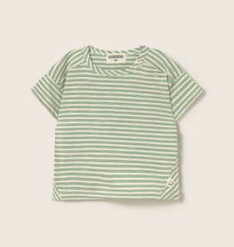 Cozmo Striped Slub Cotton Baby T-Shirt Green-Striped Slub Cotton ss26