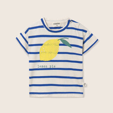 Cozmo Striped Jersey Cotton Print Baby T-Shirt Ivory-Striped Jersey Cotton ss26