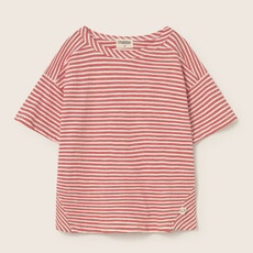 Cozmo Striped Slub Cotton T-Shirt Tomato-Striped Slub Cotton ss26