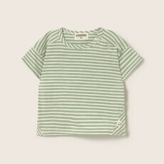 Cozmo Striped Slub Cotton T-Shirt Green-Striped Slub Cotton ss26