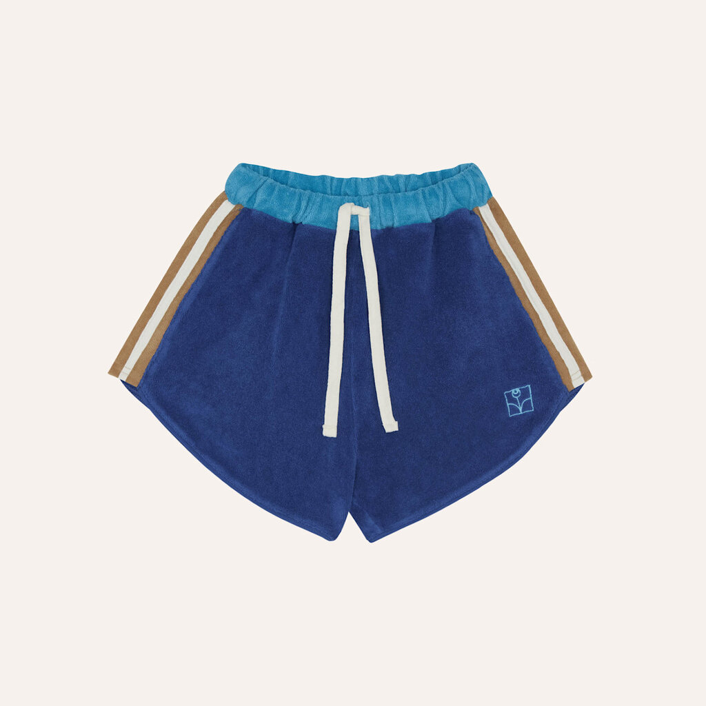 The Campamento Blue Color Block Shorts ss26