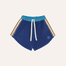 The Campamento Blue Color Block Shorts ss26