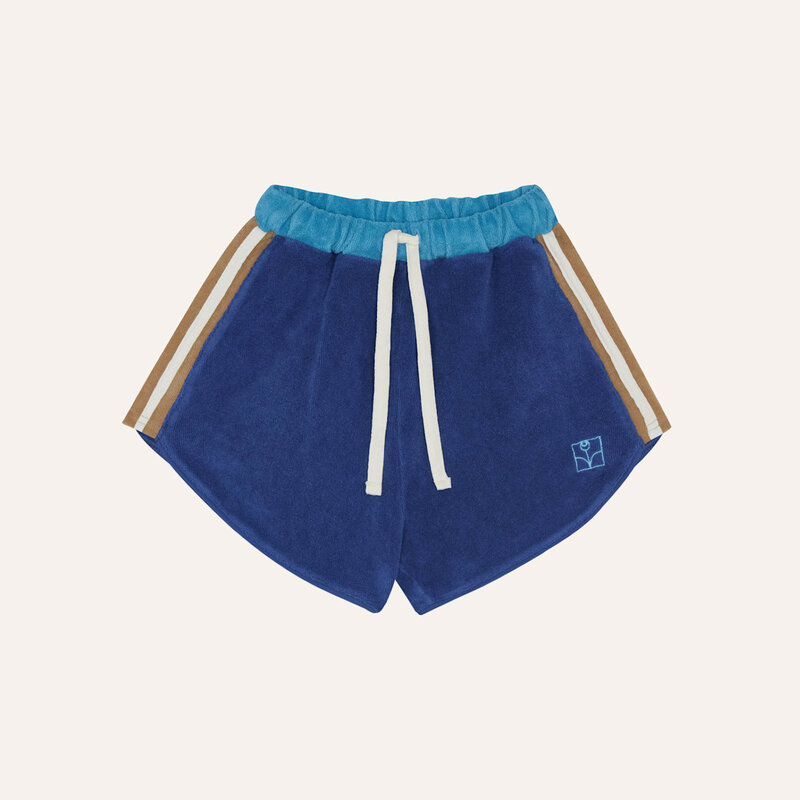 The Campamento Blue Color Block Shorts ss26