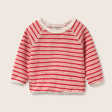Cozmo Striped Terry Cloth Baby Sweatshirt Pink Tomato-Striped Terry Cloth ss26