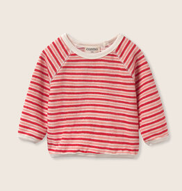 Cozmo Striped Terry Cloth Baby Sweatshirt Pink Tomato-Striped Terry Cloth ss26