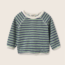 Cozmo Striped Terry Cloth Baby Sweatshirt Blue Green-Striped Terry Cloth ss26