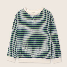 Cozmo Striped Terry Cloth Sweatshirt Blue Green-Striped Terry Cloth ss26