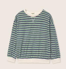 Cozmo Striped Terry Cloth Sweatshirt Blue Green-Striped Terry Cloth ss26