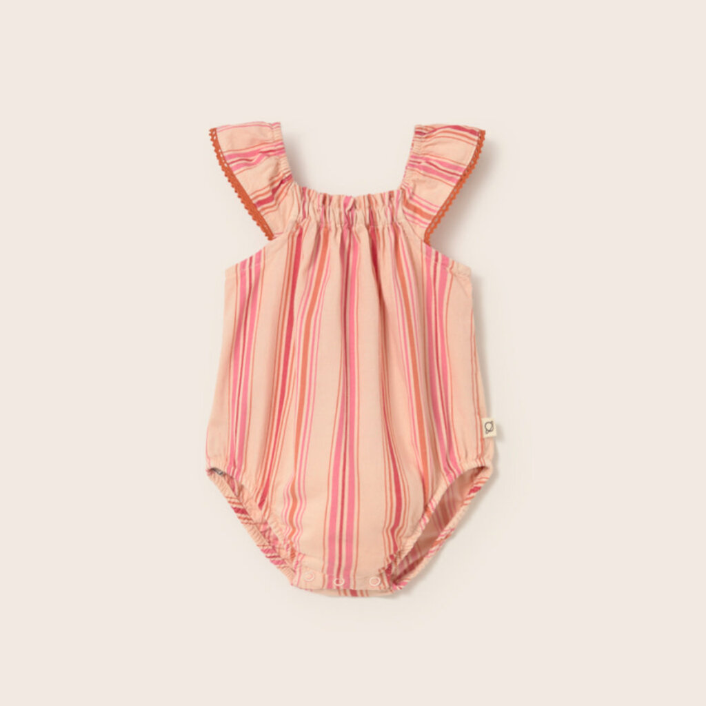 Cozmo Striped Cotton Baby Romper Pink-Striped Cotton ss26