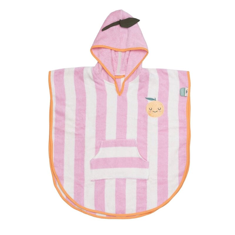 The Cotton Cloud Hooded Poncho Mandy Mandarin