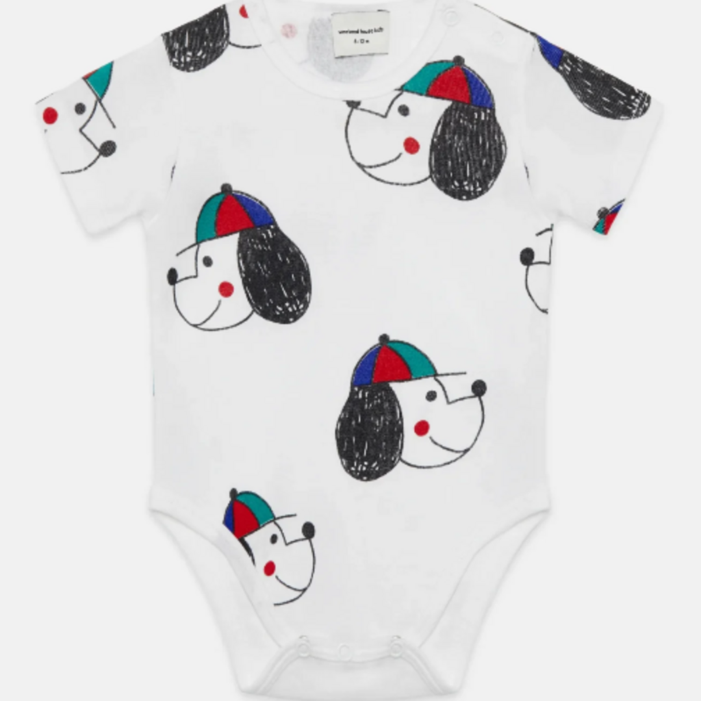 Weekend House Kids Happy dog Baby body White ss26