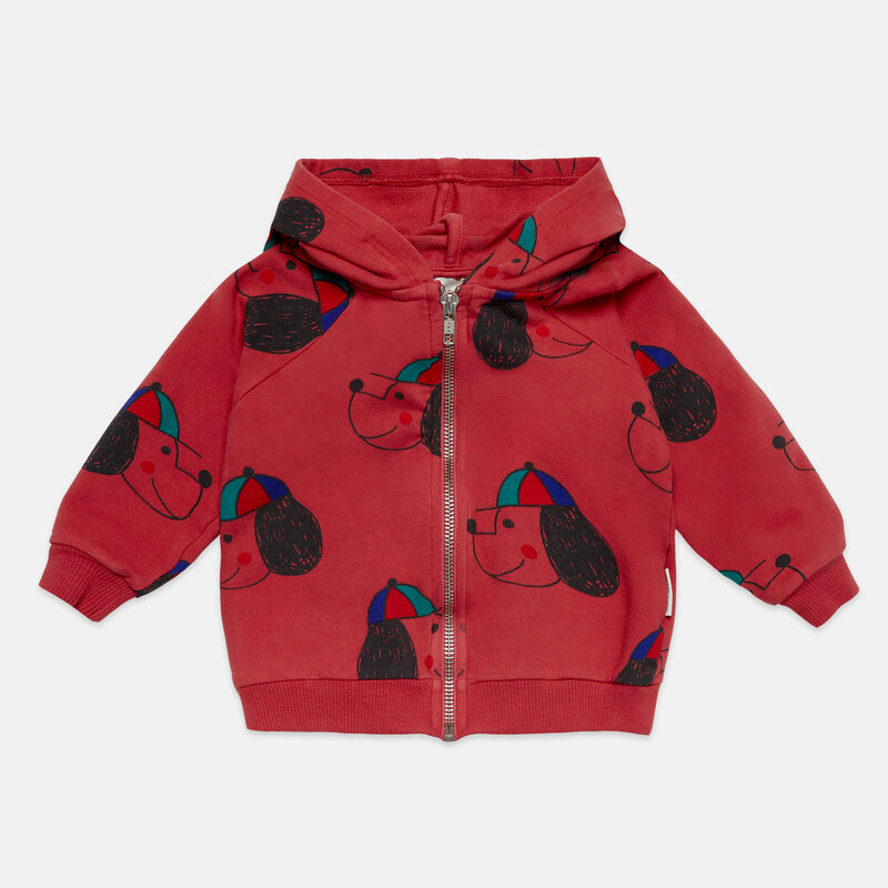 Weekend House Kids Happy dog baby hoodie Red ss26
