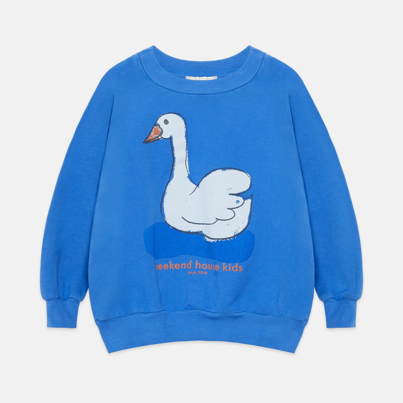 Weekend House Kids Swan sweatshirt Azulin ss26