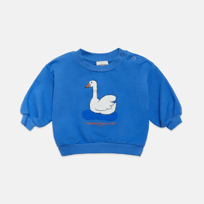 Weekend House Kids Swan baby sweatshirt Azulin ss26