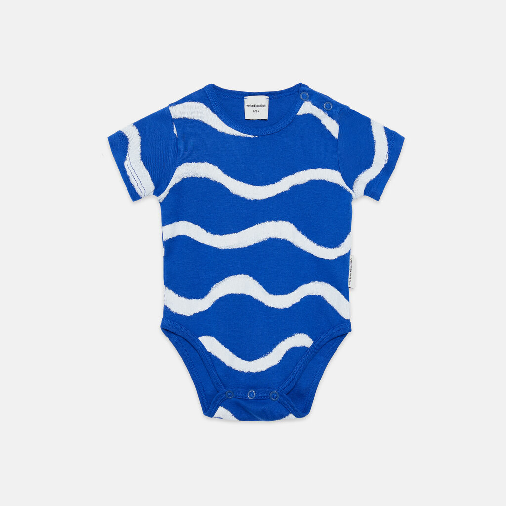 Weekend House Kids Wave all over Baby body Nautical blue ss26