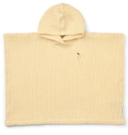 Liewood Paco Poncho Embroidery Lemon yellow / creme de la creme ss26