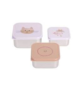 Laessig Snackdoosje RVS 3 stuks Tiny Team Cat