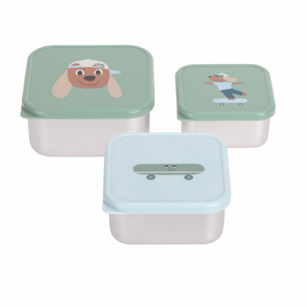 Laessig Snackdoosje RVS 3 stuks Tiny Team Dog